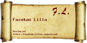 Fazekas Lilla névjegykártya